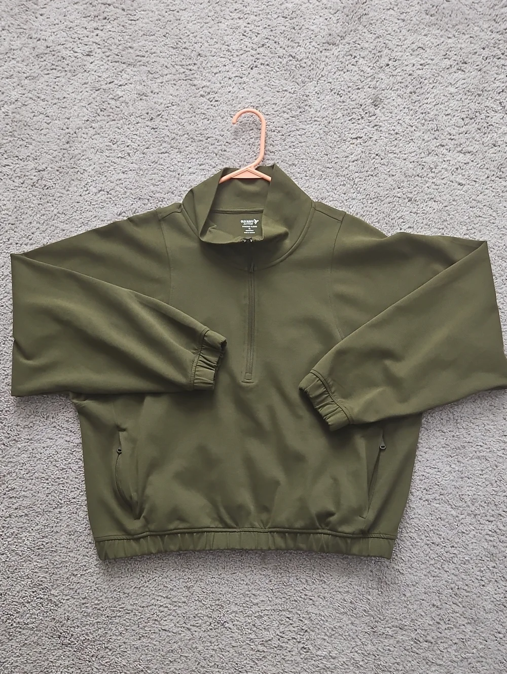 Old Navy Women's Olive Green Quarter-Zip Pullover Sweater